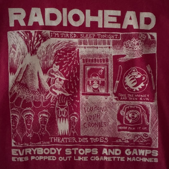 Vintage Radiohead Red Shirt - Picture 2 of 3